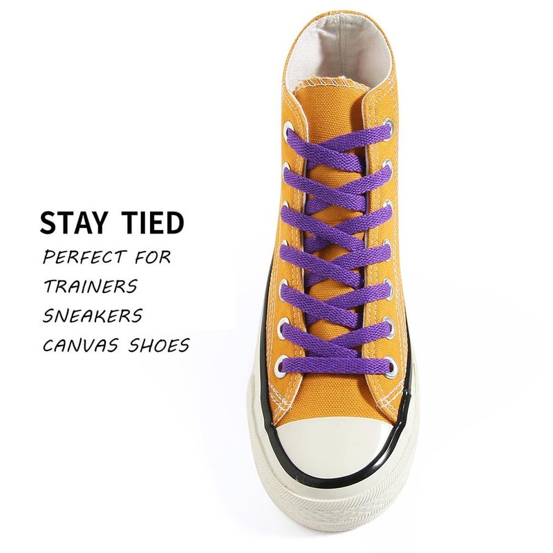 VSUDO 45" Flat Purple Shoe Laces for Sneakers, Shoelaces for Sneakers, Replacements Shoe Strings for Women or Men (1 Pair-Purple-114CM) - Image 3